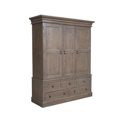 Armoire penderie 3 portes 5 tiroirs - NATURAL INTERIOR'S