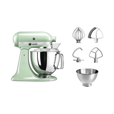 Robot pâtissier 5KSM175PSEPT Macaron Pistache, 4,8 L, bol avec poignée + bol 3 L, batteur souple et couvercle KITCHENAID