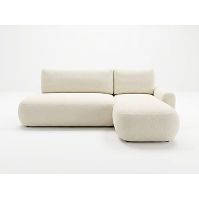 Canapé d'angle convertible 3 places en tissu bouclette, TANGO BOBOCHIC