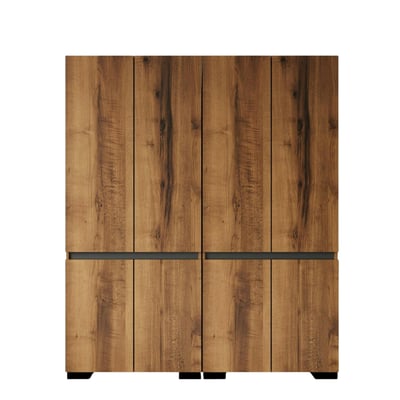 Armoire penderie 8 portes 1 tringle décor noyer et anthracite 180 cm BYRON PIER IMPORT