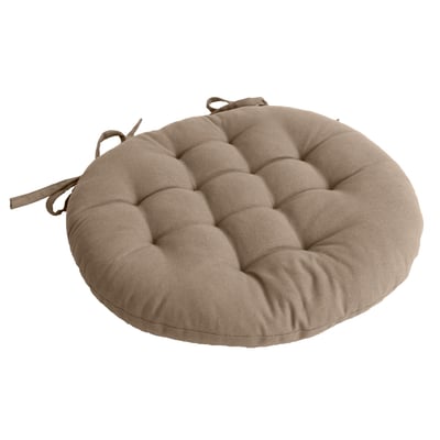 Galette de chaise ronde matelassée en coton PANAMA TOILINUX