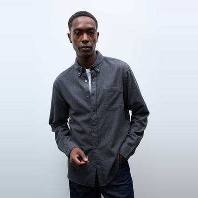 Chemise manches longues en flanelle de coton BIO GOTS MONOPRIX