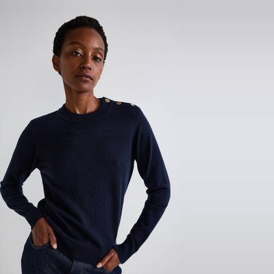 Pull col boutonné contenant de la laine et du cachemire MONOPRIX