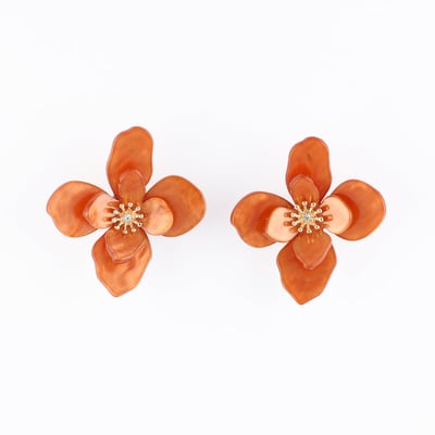 Boucles d'oreilles fleurs orange BALABOOSTE