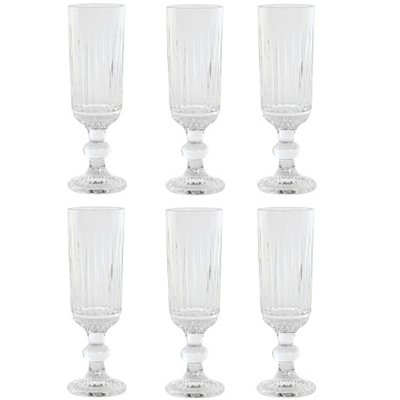 Set de 6 flûtes à champagne en verre 16cl WADIGA