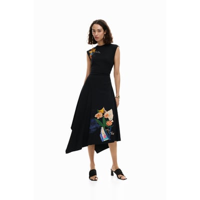 Robe asymétrique à fleurs DESIGUAL