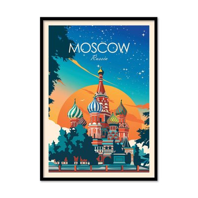 Affiche d’art et cadre noir 50 x 70 cm - Moscow Russia - Studio Inception WALL EDITIONS