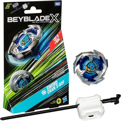 Beyblade X, Starter Pack avec toupie de compétition Sword Dran 3-60F et lanceur HASBRO