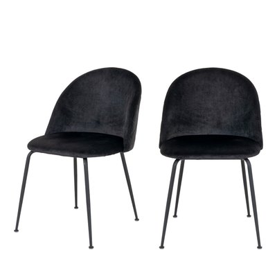 Lot de 2 chaises en velours et métal- GENEVE HOUSE NORDIC