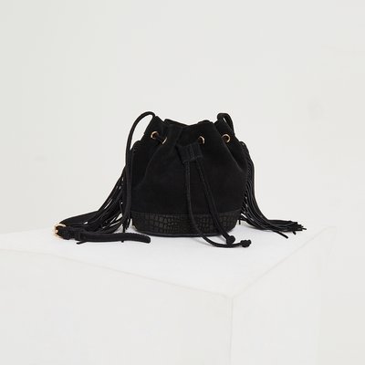 Sac forme seau en croûte de cuir GRAIN DE MALICE