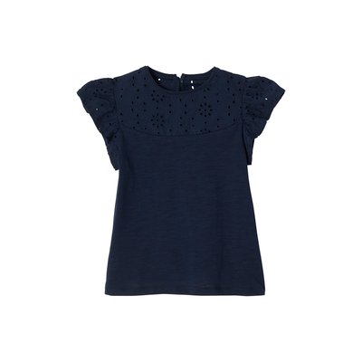 T-shirt en broderie anglaise et manches à volants VERTBAUDET