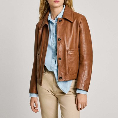 Veste À Fermeture Boutonnée En Cuir PEPE JEANS