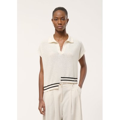 Pull asymétrique en maille fine rayée HUMILITY