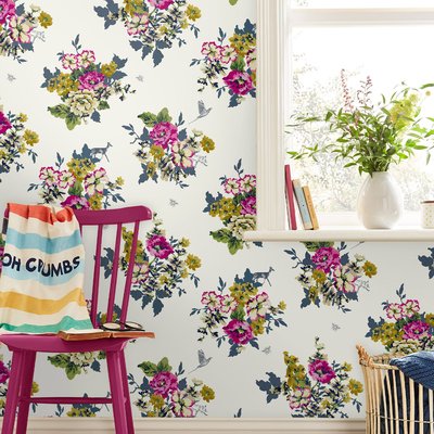 Papier peint Grands bouquets fleuris vintage JOULES