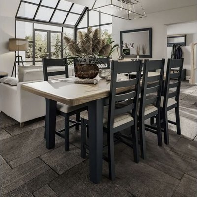 Table extensible en bois finition bleu profond 180-230 cm HOVE PIER IMPORT