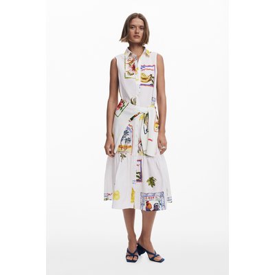 Robe chemise à motifs cartes postales DESIGUAL