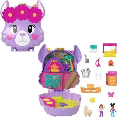 Polly Pocket - Coffret aventures du Lama avec 2 mini-figurines et 13 accessoires MATTEL
