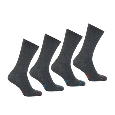 4 Paar unifarbene Socken, lange Form ATHENA
