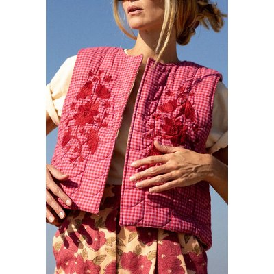 Cardigan acolchoado reversível sem mangas, SAKARI APACHES COLLECTIONS