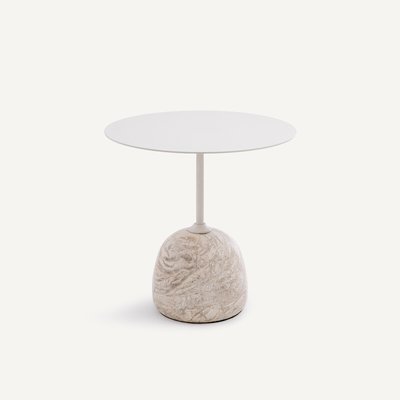 Bout de canapé marbre et métal fer Ø45 cm Balastro AM.PM