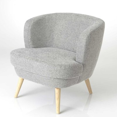 Fauteuil en tissu et pieds en bois clair - DAGOBERT AMADEUS