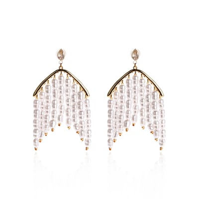 Boucles d'oreilles pendantes chaînes de perles EDORI HIPANEMA