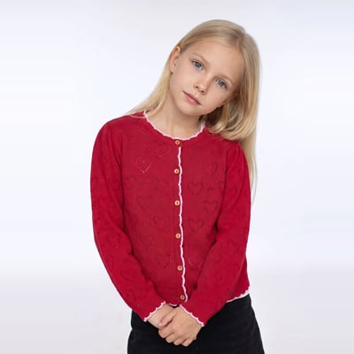 Cardigan uni ajouré en coton MONOPRIX