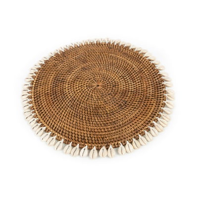 Set de table en rotin et coquillages COLONIAL BAZAR BIZAR