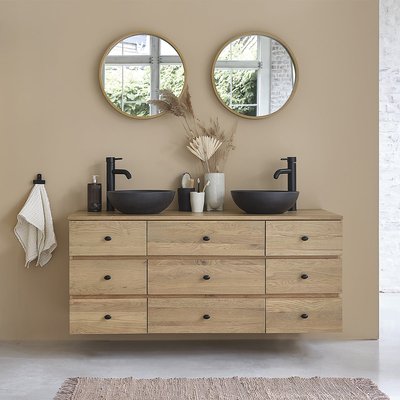 Meuble de salle de bain en chêne massif 140 cm  ERNEST BERAH GETAH