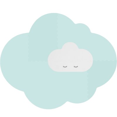 Grand tapis de jeu nuage vert menthe QUUT