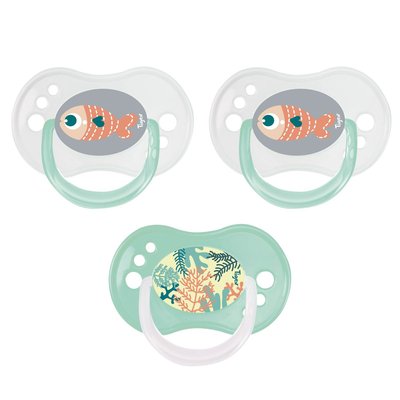 Lot de 3 Sucettes Jour / Nuit Silicone 18-36m Mixte TIGEX