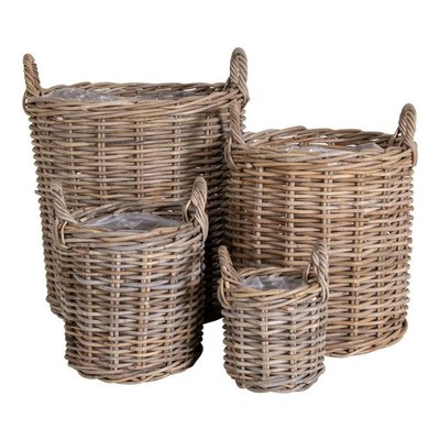 Cache-pot en rotin, fines tiges (lot de 4) PIER IMPORT