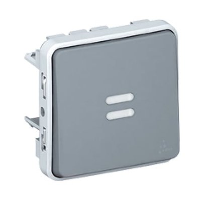 Interrupteur / Va-et-vient Plexo Avec Témoin Sans Neutre Gris LEGRAND