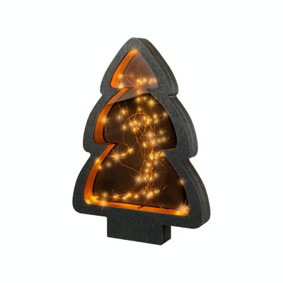 Sapin lumineux à poser H38 cm contour bois foncé PIER IMPORT