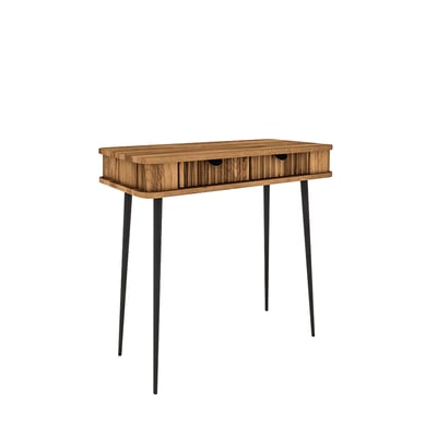 Console 84 cm 2 tiroirs - Bois massif hêtre - AMALFI MAISON AUBERTIN