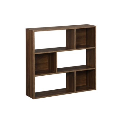 Etagère bibliothèque décor bois 3 étagères 6 compartiments PIETER SWEEEK