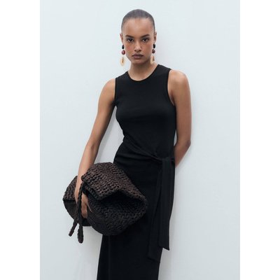 Robe midi coton nœud MANGO
