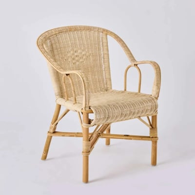 Fauteuil en rotin bas dossier MARCEL KOK