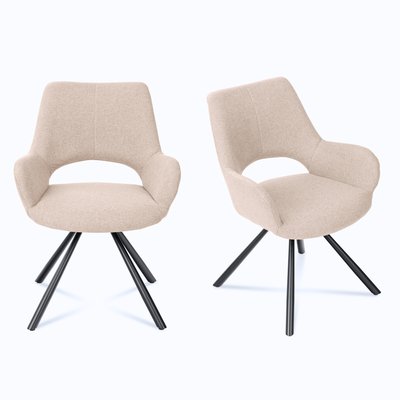 Lot de 2 chaises de salle à manger style scandinave, BETH MEUBLES COSY