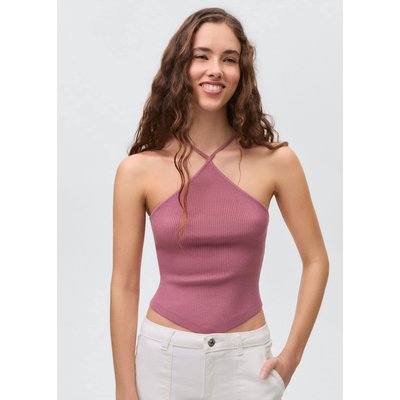Top maille côtelée emmanchures américaines MANGO TEEN