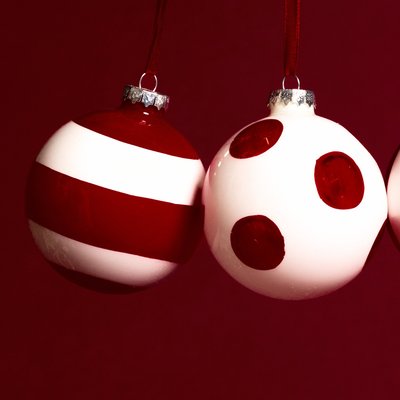 Set de 3 boules de noël décoratives à motifs en verre D8 SIA DECO