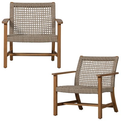 Lot de 2 chaises de jardin en bois de teck COPPER WOOOD