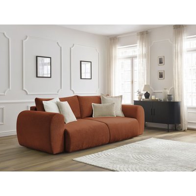 Canapé droit convertible 3 places en tissu lisse, LUCIEN BOBOCHIC