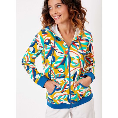 Gilet sweat coton bio zippé imprimé WOODINE LA FIANCÉE