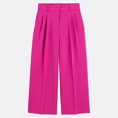 Брюки укороченные, широкие, с вытачками LA REDOUTE COLLECTIONS
