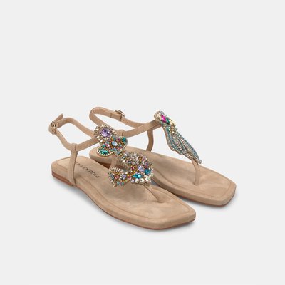Sandales plates avec détails marins en strass et boucle ALMA EN PENA