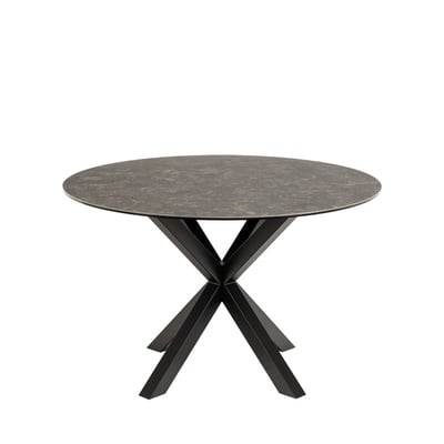 Table à manger 4 personnes ronde en céramique et métal- EURAME DRAWER