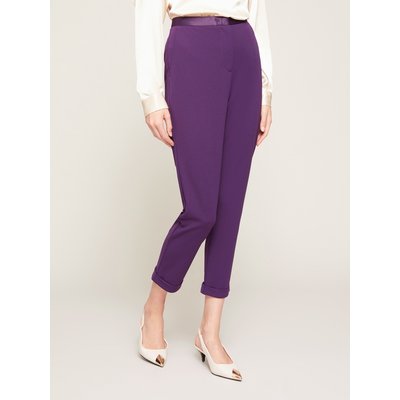 Pantalon NEW YORK en crêpe de néoprène en satin et pli marqué MOTIVI