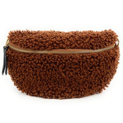 Sac banane en cuir et tissu peluche LOU PILOU OH MY BAG