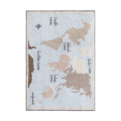 Tapis Rectangulaire en coton Carte du monde BACK-TO-SCHOOL LORENA CANALS